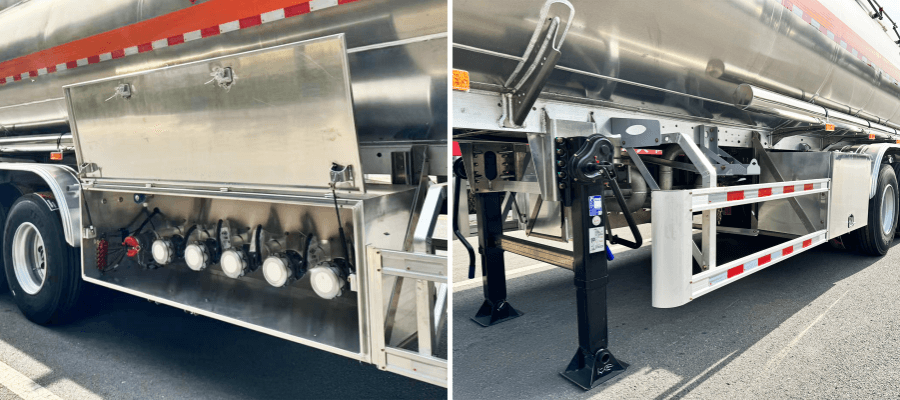 aluminum fuel tank trailer API discharge port aluminum fuel tank trailer API discharge port