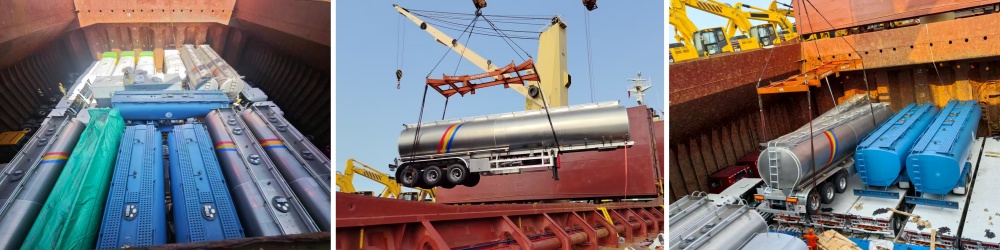 Aluminum alloy oil tank trailer for sea transportation shipment Aluminum alloy oil tank trailer for sea transportation shipment