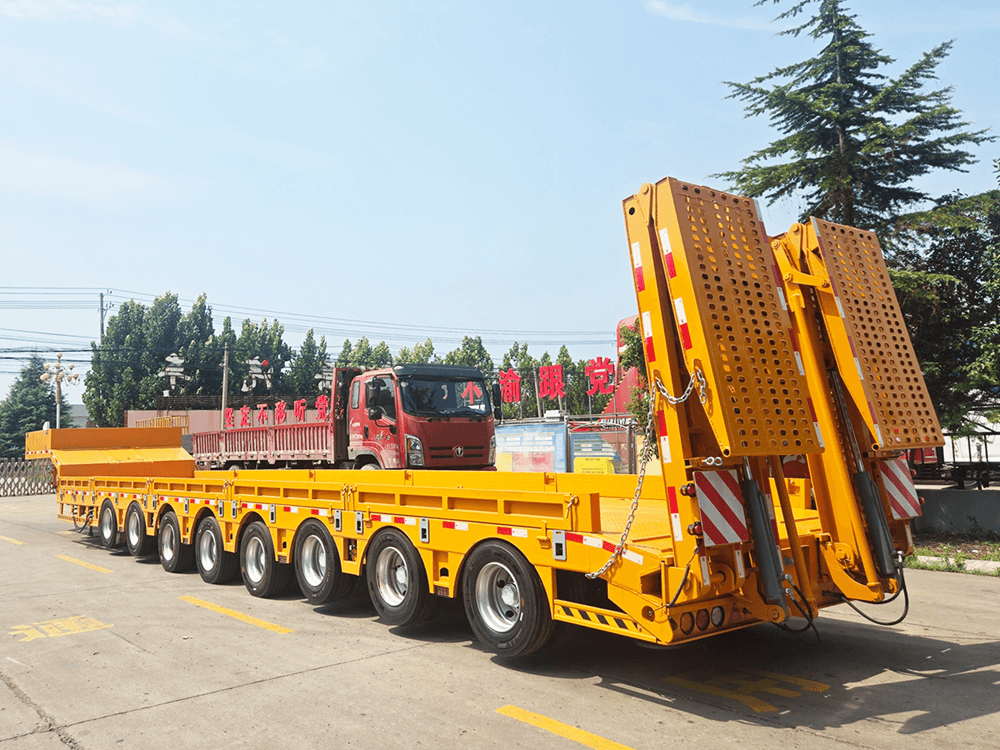 8-axle gooseneck trailer for heavy equipment transport